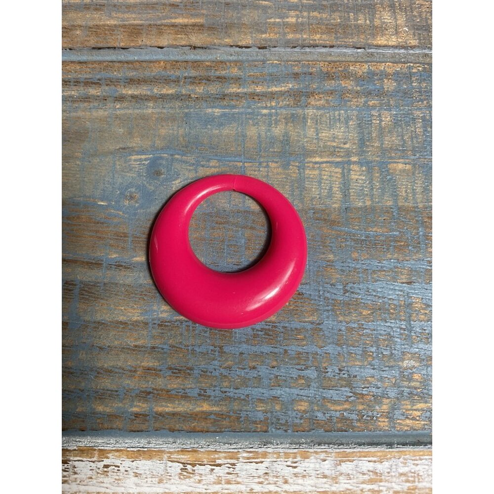 Pink Acrylic Round Crescent Necklace Pendant